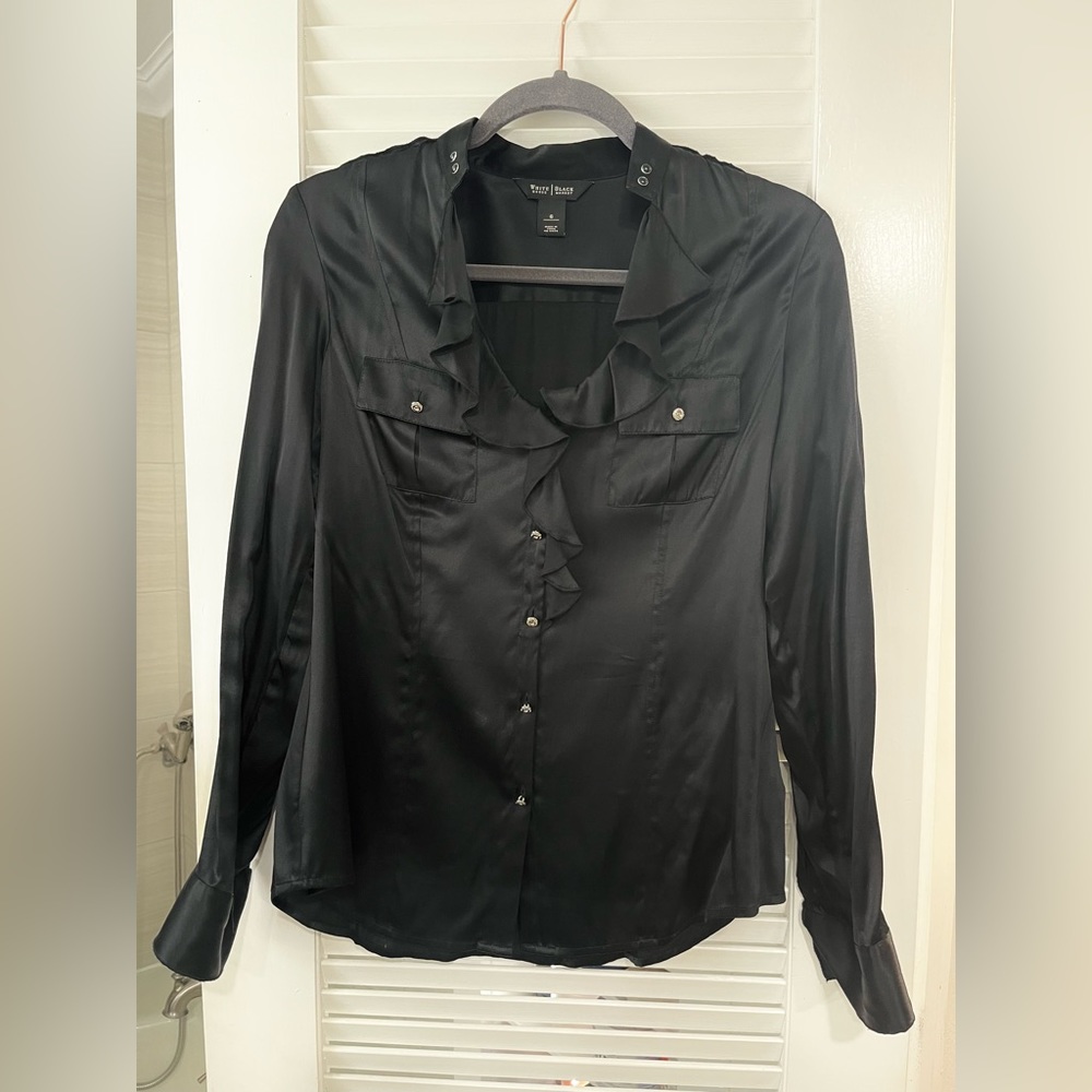 White House Black Market satin blouse.